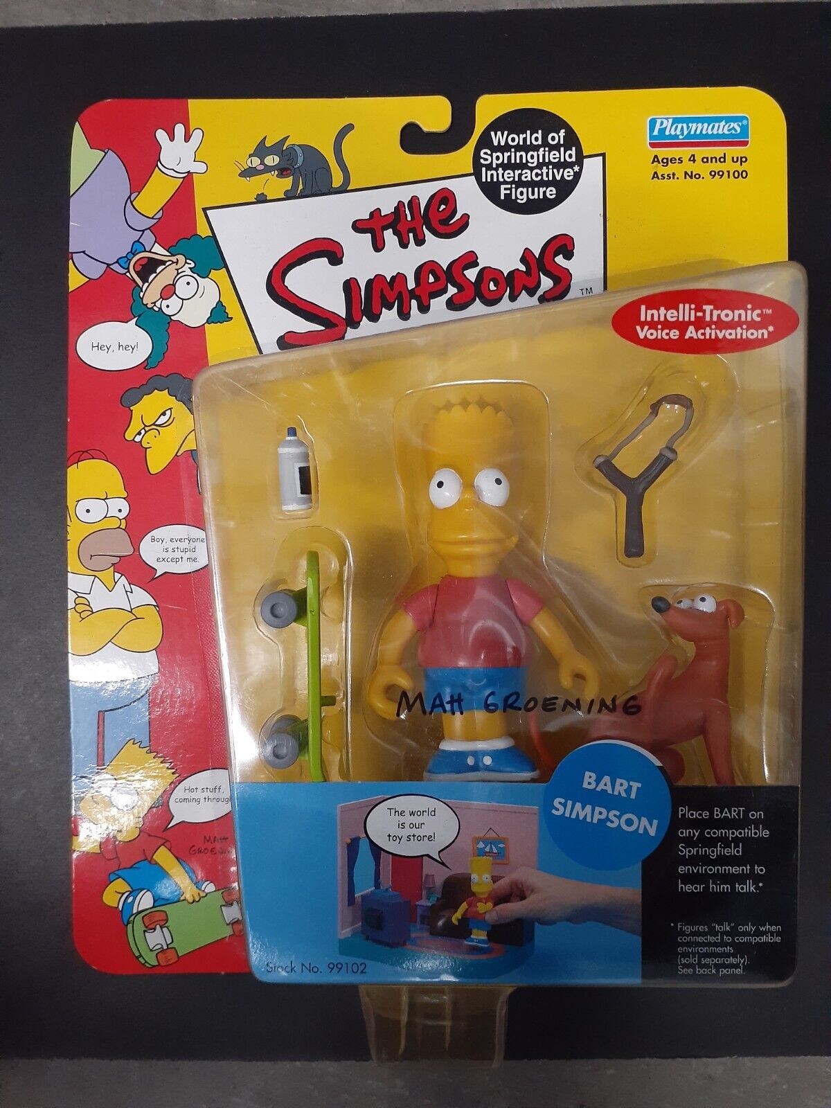The Simpsons  Bart Simpson Figure Series 1 Playmates Signed   MATT GROENING COA