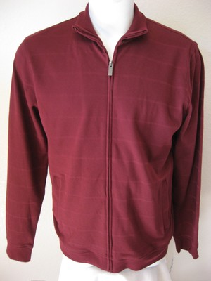 new mens slim fit track sweater jacket l alfani trophy red burgundy ...