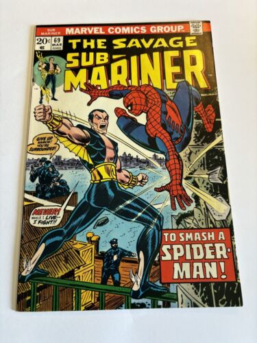 Prince Namor The Savage Sub-mariner #69 Vs Spider-man 1974 Dr Strange Cameo