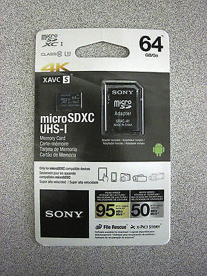 Sony 64G micro XAVC S 4K Ultra HD best SD card for HDR X1000 X1000VR action (Best Memory Card For Sony Action Cam)