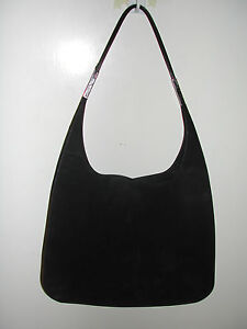 VINTAGE Gucci HOBO SHOULDER Bag PURSE Suede Leather Black Authentic | eBay