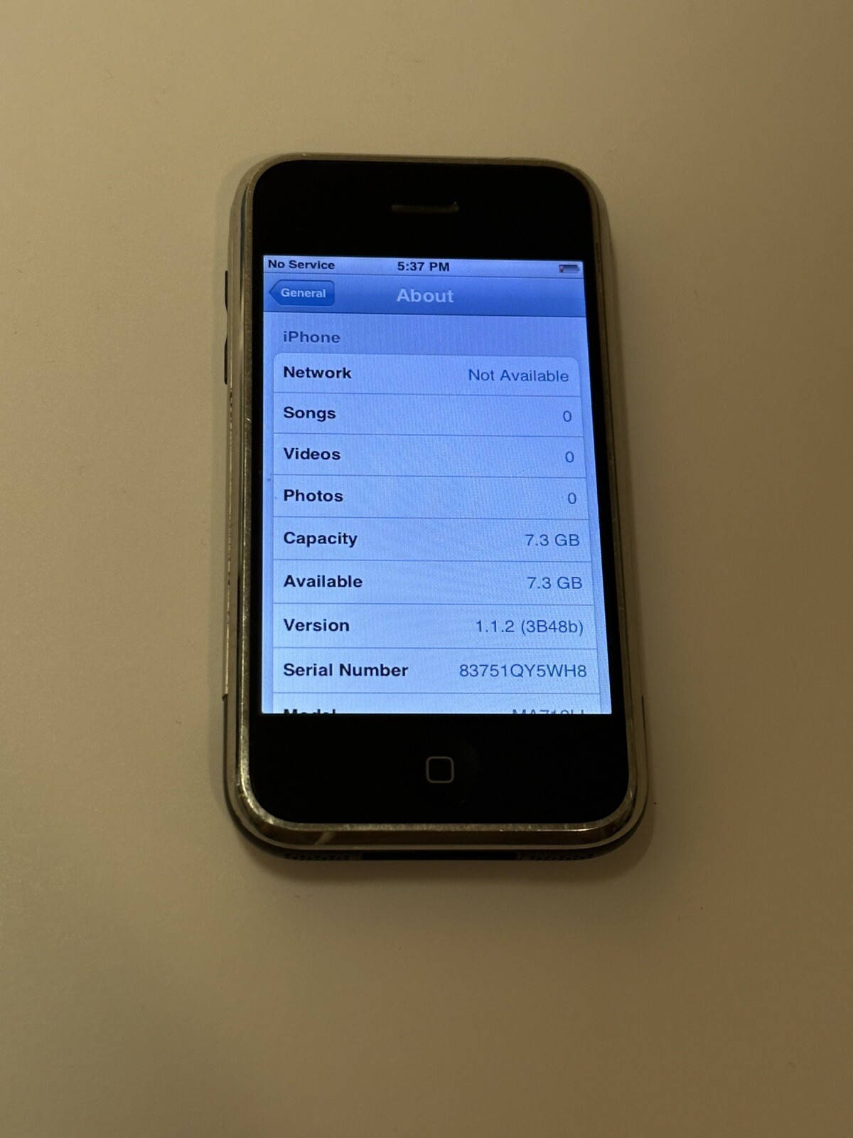 Apple iPhone 1st Generation - 8GB - Black A1203 (GSM) 2G iOS 1.1.2 MA712LL/A