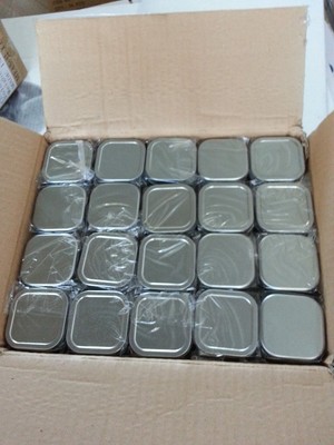 Lot of 100 Metal Square Tin Box ...