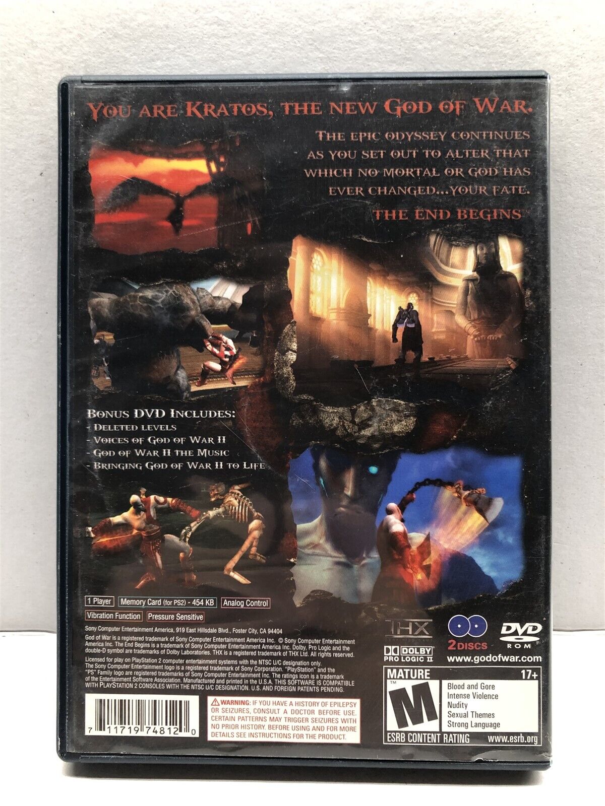 God of War 2 II (PlayStation 2, 2007) Complete Tested Working - Free Ship