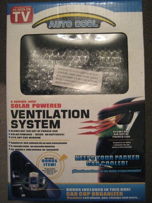 AUTO COOL SOLAR POWERED VEHICLE VENTILATION SYSTEM