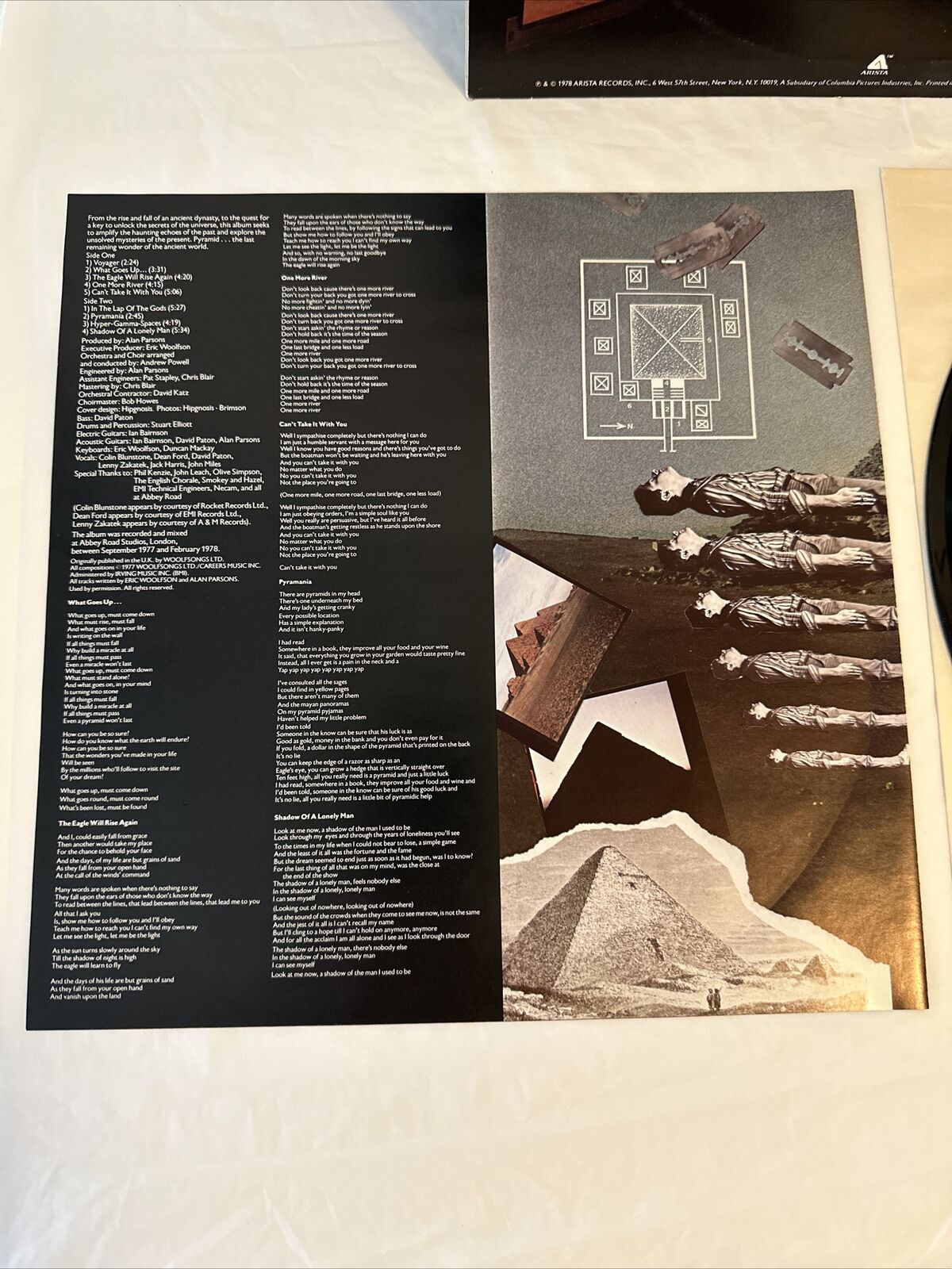 The Alan Parsons Project: PYRAMID Vinyl LP 1978 Arista AB 4180 With Poster EX/NM
