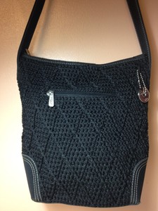 The Sak Black Crochet Handbag Shoulder Strap Drop 9 5 Purse eBay