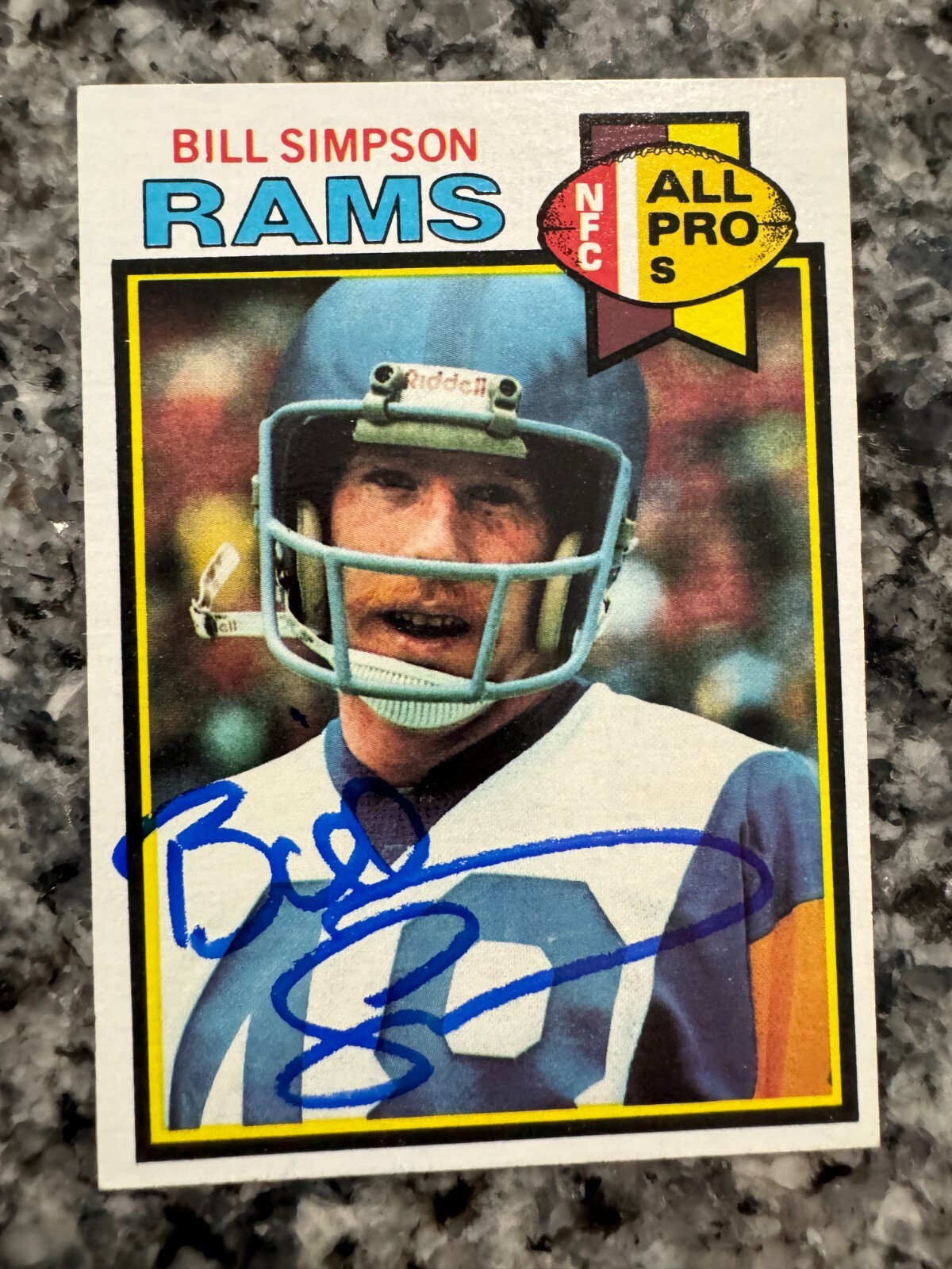 Yahoo!オークション Bill Simpson Signed LOS ANGELES RAMS Card 197...