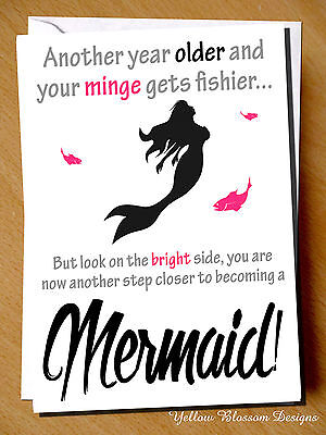 Happy Birthday Greeting Card Mermaid Best Friend Comical Funny Another Year