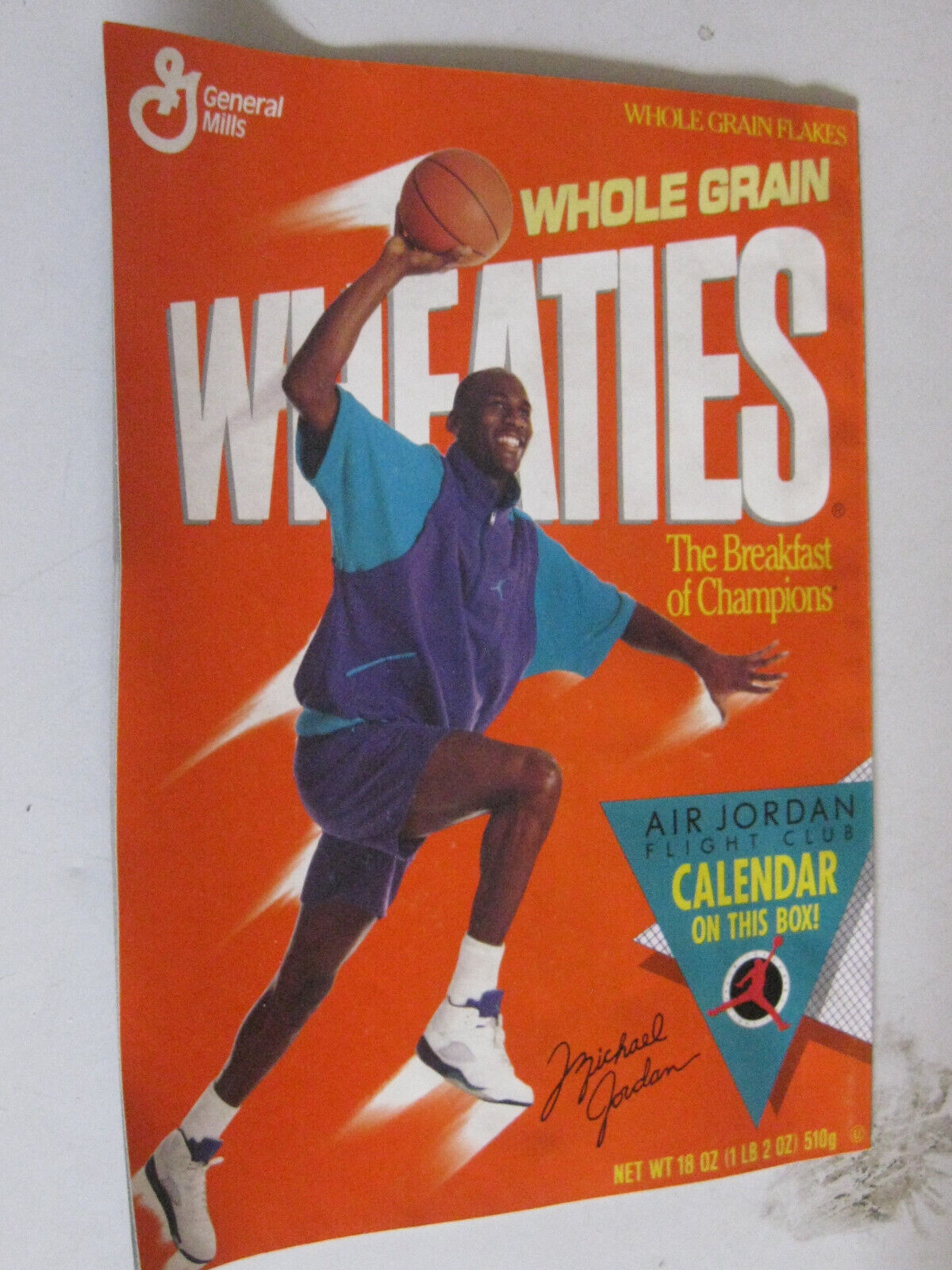 1991 Wheaties Air Jordan Flight Club Calendar Chicago Bulls NBA basketball