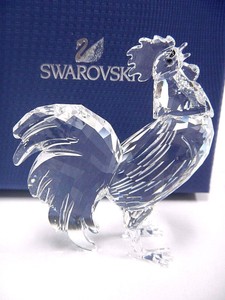 crystal swarovski animal figurines rooster bird clear nature