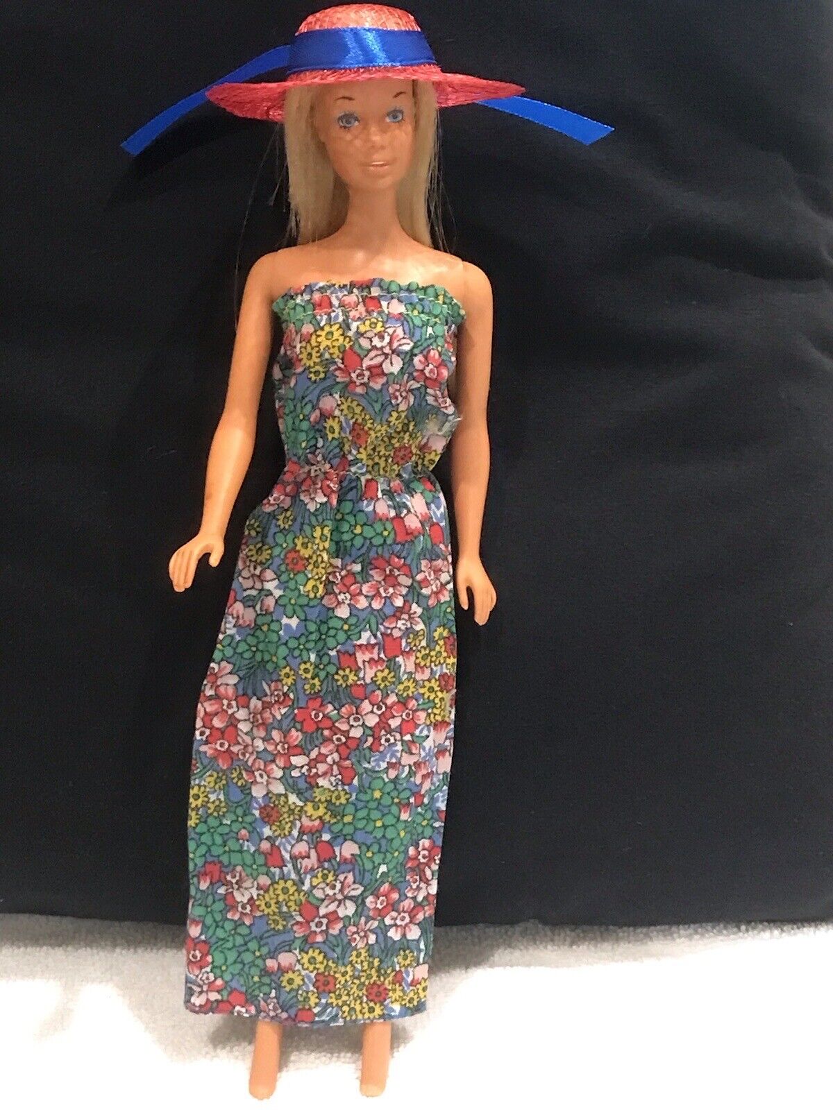Vintage Barbie Best Buy 2776 Dress Floral Strapless Dress & Hat Dress