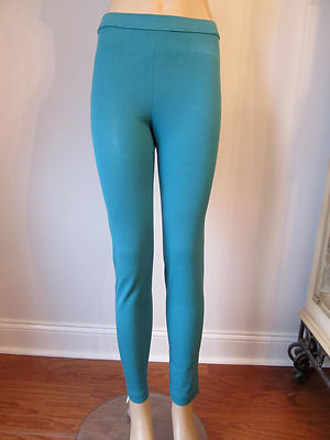 Pre-owned St John Knit 2 Pant Top Suit Verde Green Milano Knit Suede & Leggings