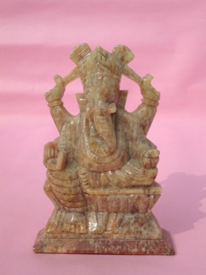 Hindu God Ganesha stone statue scluptur handicraft decor India art and craft