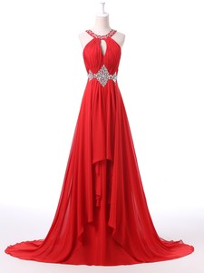 Summer-Sexy-Backless-Red-Chiffon-Ball-Gown-Bridesmaid-Evening-Prom ...