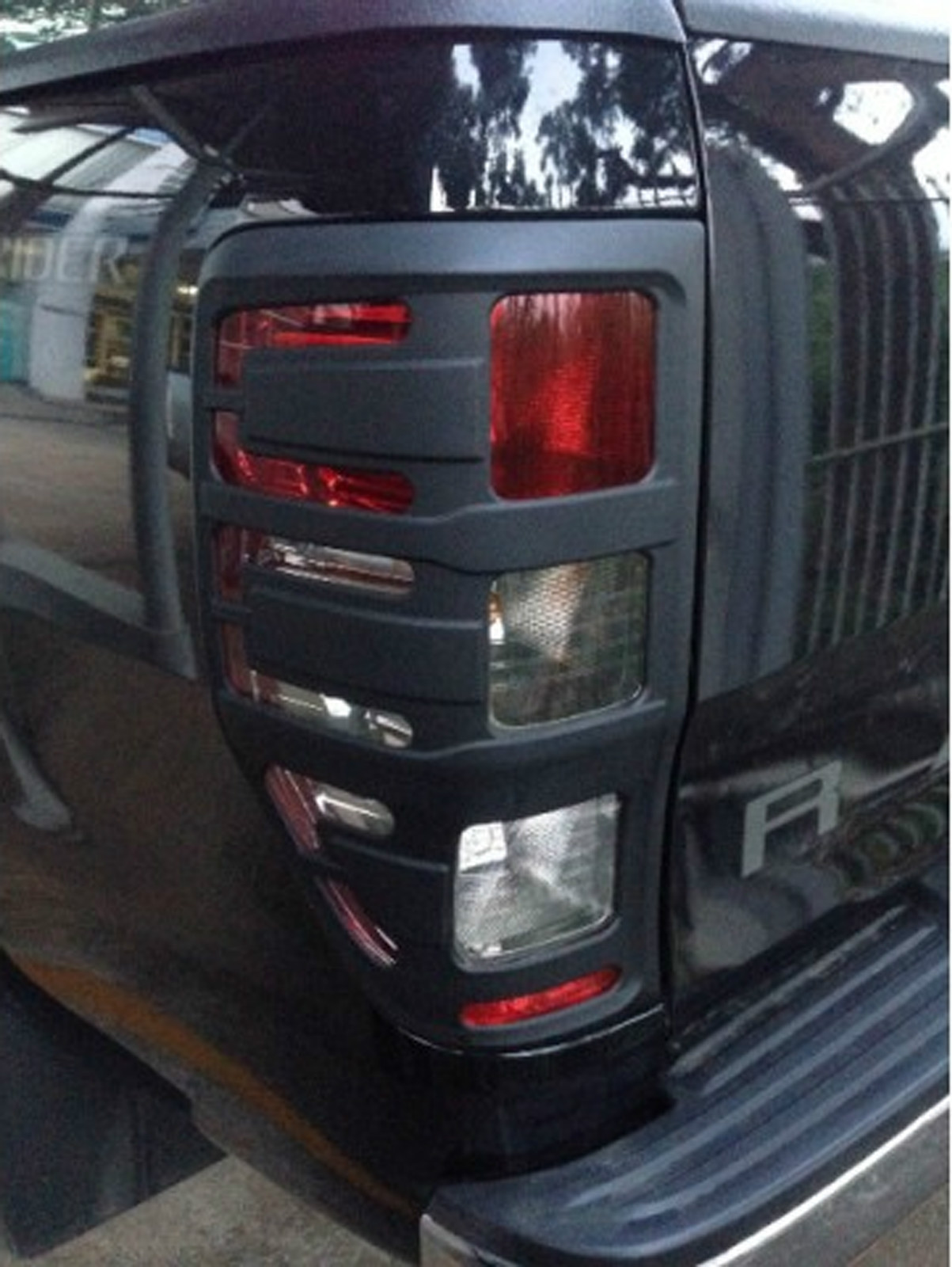 MATTE BLACK REAR TAIL TAILLIGHT LIGHT LAMP COVER FOR FORD RANGER PX
