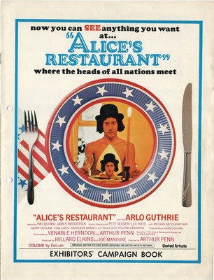 ALICE'S RESTAURANT 1969 Arlo Guthrie Arthur Penn UK PRESSBOOK & 3 STILLS
