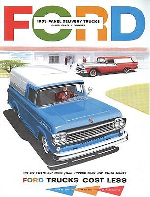 1958 FORD PANEL TRUCK SALES BROCHURE-F-100/COURIER-FULL COLOR