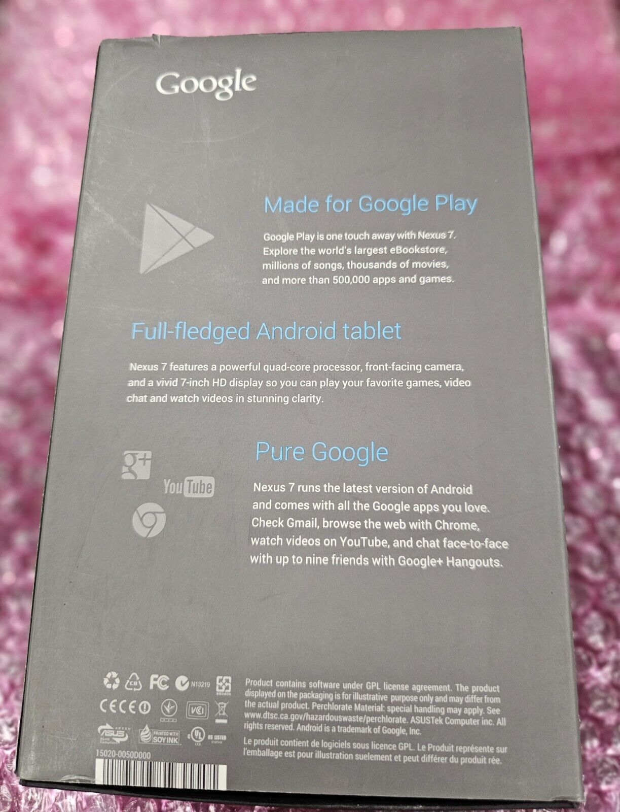 Nexus 7C ASUS-1B32  32GB, 4G  7in Black-   Brand New Open Box