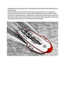 VINTAGE 1955 MODEL BOAT PLAN 1/10 SCALE HYDROPLANE FULL SIZE PRINTED 