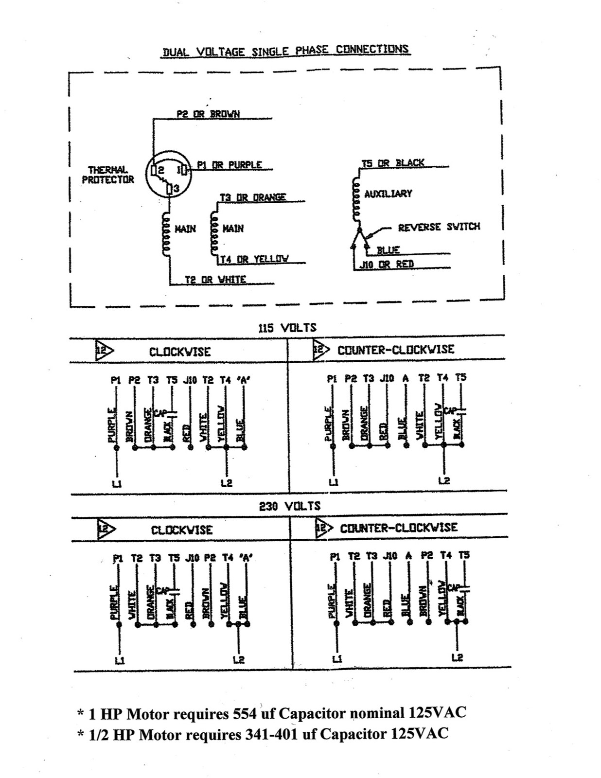 AO SMITH 1/2HP AC MOTOR 115/208-230VAC 60/50HZ. 1725RPM ... 115 volt wiring diagrams 