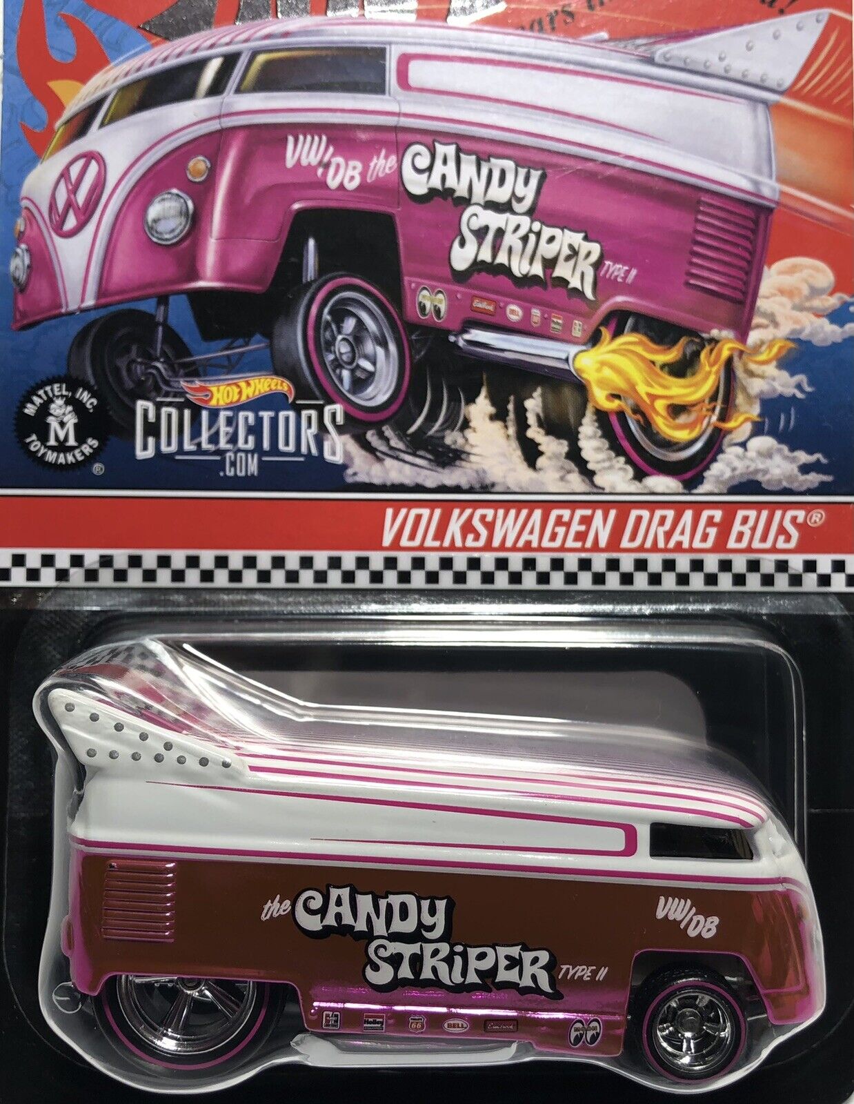 Hot Wheels RLC Exclusive VOLKSWAGEN DRAG BUS Pink CANDY STRIPER VW Low # 01760