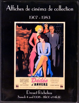 AFFICHES DE CINEMA DE COLLECTION 1998 DEDEE D’ANVERS Signoret AUCTION CATALOGUE