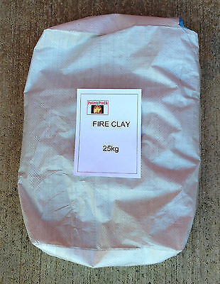 25KG BAG OF FIRE CLAY TO MAKE REFRACTORY - FURNACE - KILN  - PIZZA OVEN (65520)