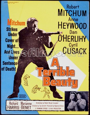 A TERRIBLE BEAUTY 1960 Robert Mitchum, Richard Harris, Anne Heywood TRADE ADVERT