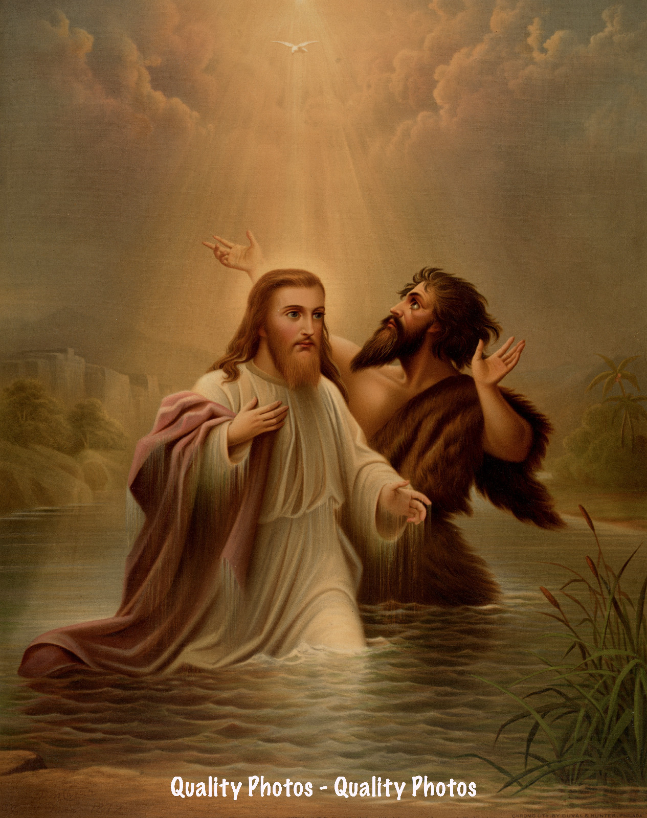 Jesus Baptized by John Baptist 8.5x11" Photo Print Christian Religious