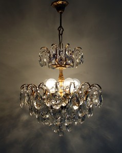 Lamp chandelier Brass brass Chandelier  Spider Crystals Ceiling Style vintage value Vintage  Antique