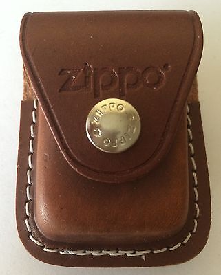 Zippo Brown Leather Lighter Pouch With Clip, Item LPCB, New In Box