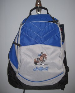 ... -Jumper-Jumping-Horse-Backpack-Book-bag-school-computer-Blue-NEW