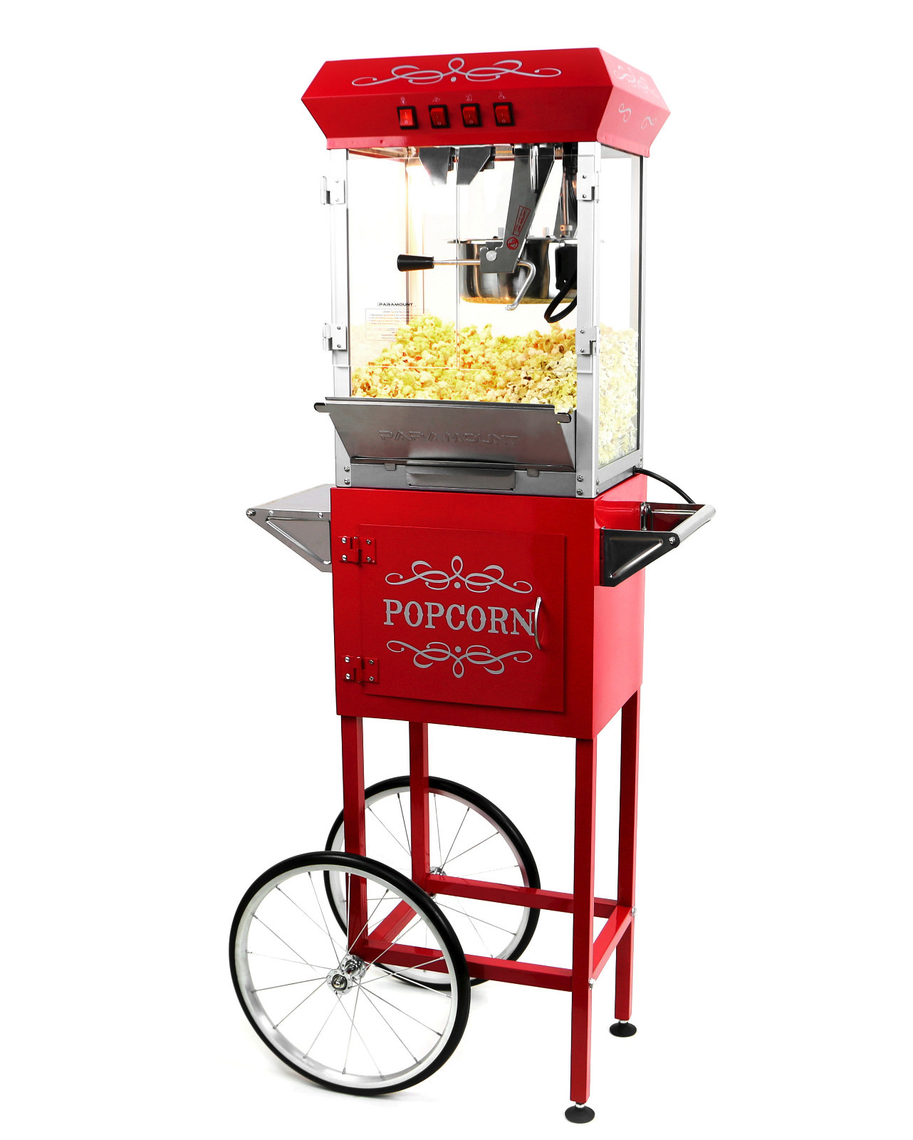 Paramount 8oz Popcorn Maker Machine & Cart New Upgraded 8 oz Popper