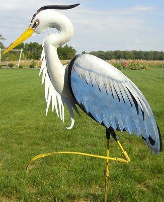 Large Heron Yard Art 3D Decor Metal ...