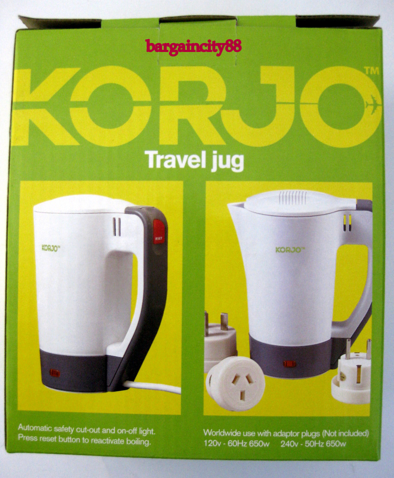 KORJO 400ml Electric Travel Jug+2 Water Cups Dual Voltage Portable Kettle 650W eBay