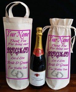 and bridesmaid TO bride GIFT NAME AND BRIDE  ANY groom WEDDING BAG DATE GROOM BOTTLE BRIDESMAID to gift