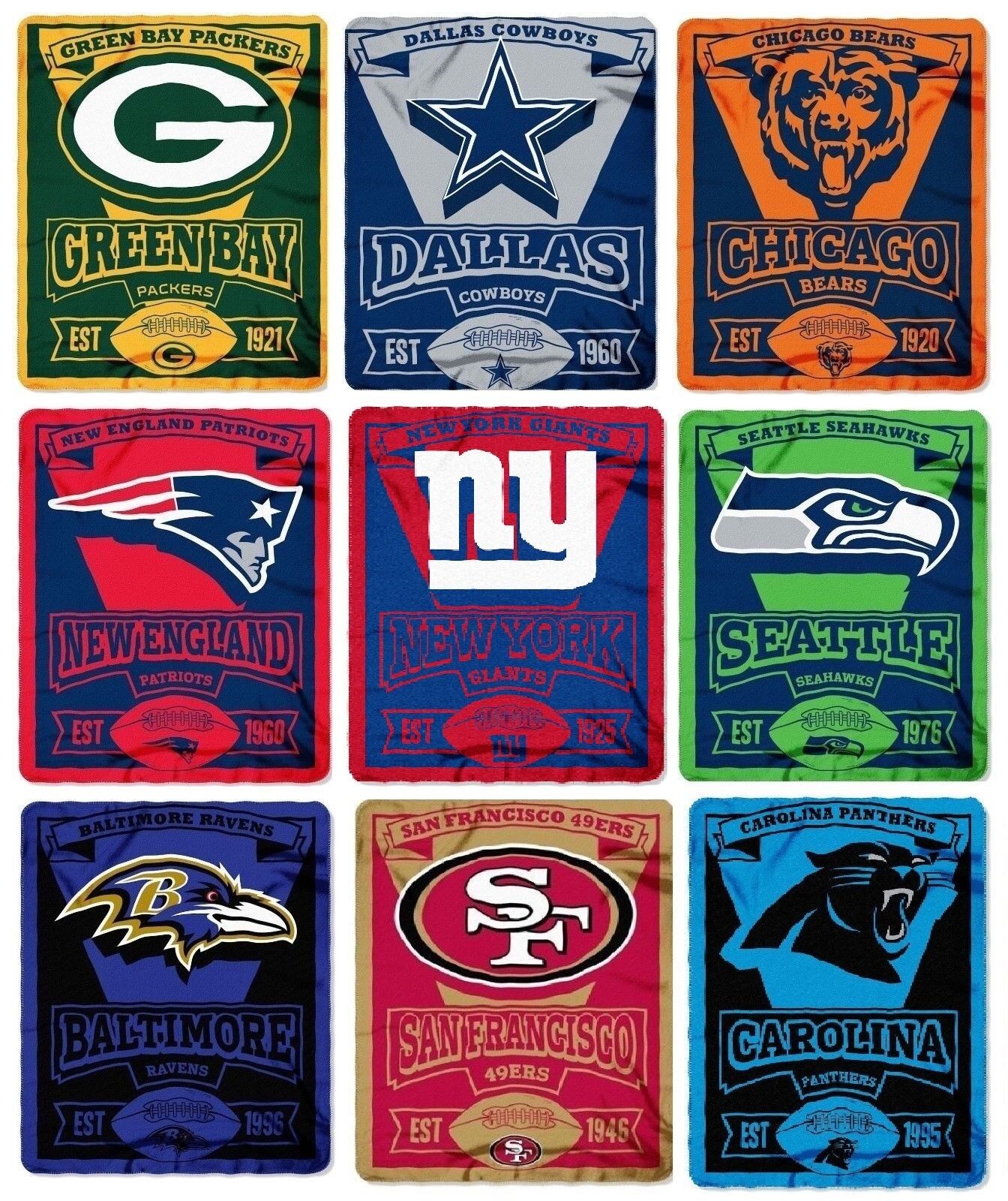 Brand New Nfl Teams New Logo Large Soft Fleece Throw Blanket 50