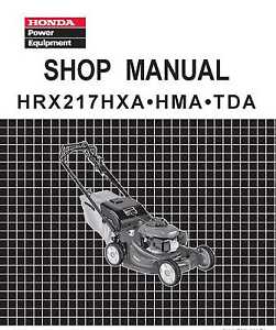 Honda HRX217 HMA HXA TDA Lawn Mower Service Repair Shop Manual | eBay