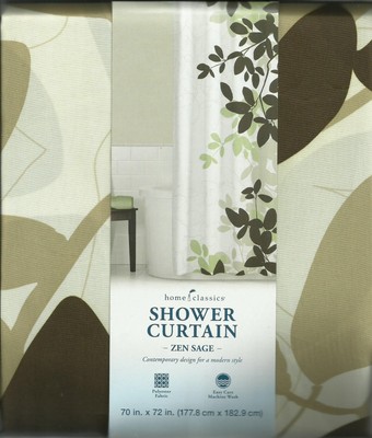 Curtains Ideas apt 9 shower curtain : Zen Floral Leaf Brown Green White Apt.9 Quality Fabric Shower ...