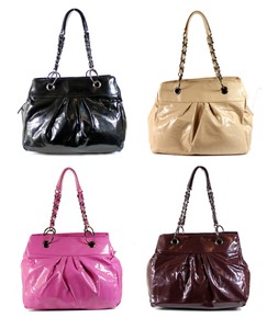 ... -DESIGNER-LEATHER-SHOULDER-BAG-3-COMPARTMENTS-CHAIN-STRAPS-HANDBAG