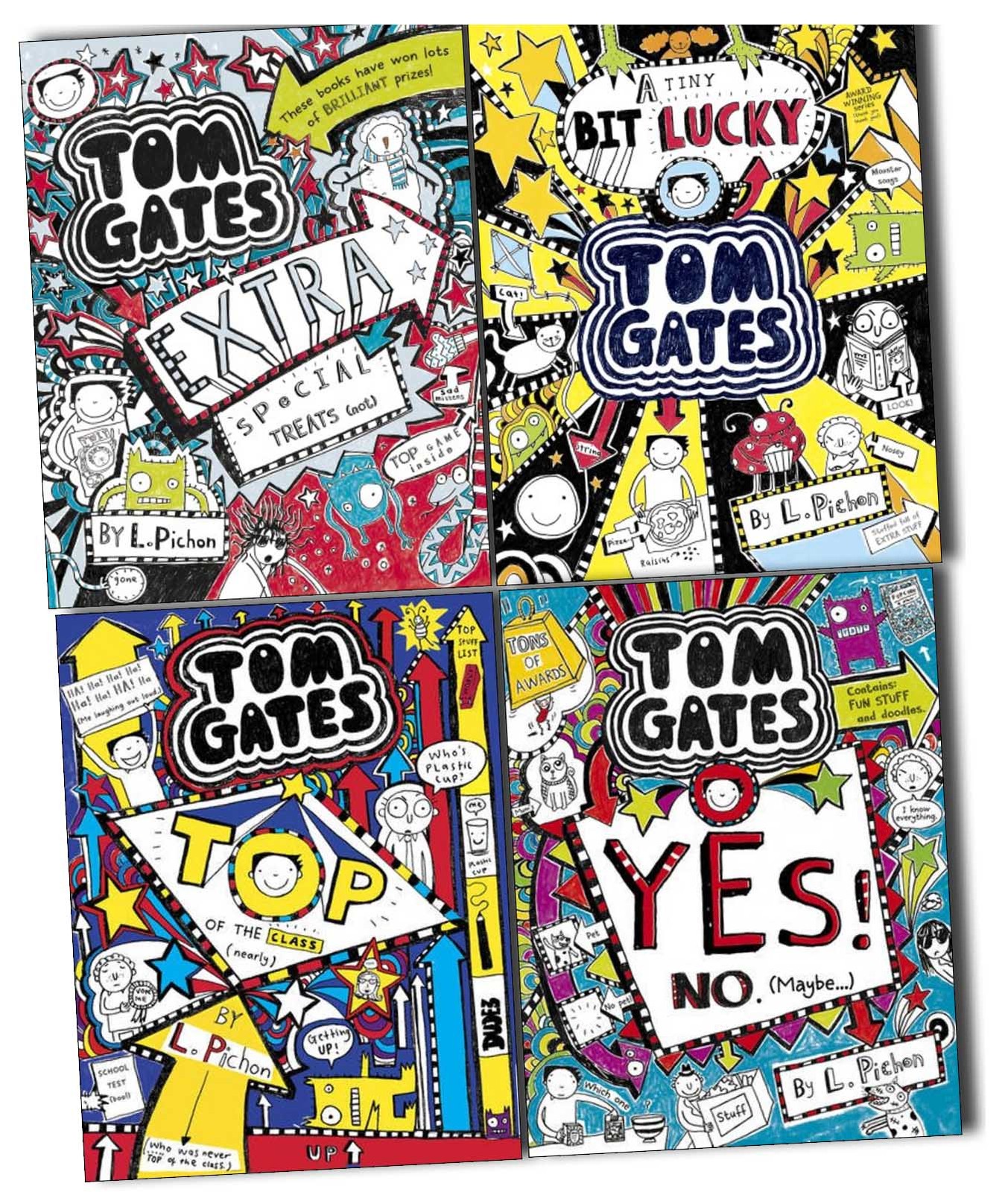 Tom Gates 4 Books Collection Pack SetBook 6, 7, 8, 9Top of The Class