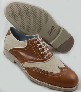 New-Mens-Shoes-Johnston-Murphy-Brown-Leather-Cream-Fabric-Oxford-Wing ...