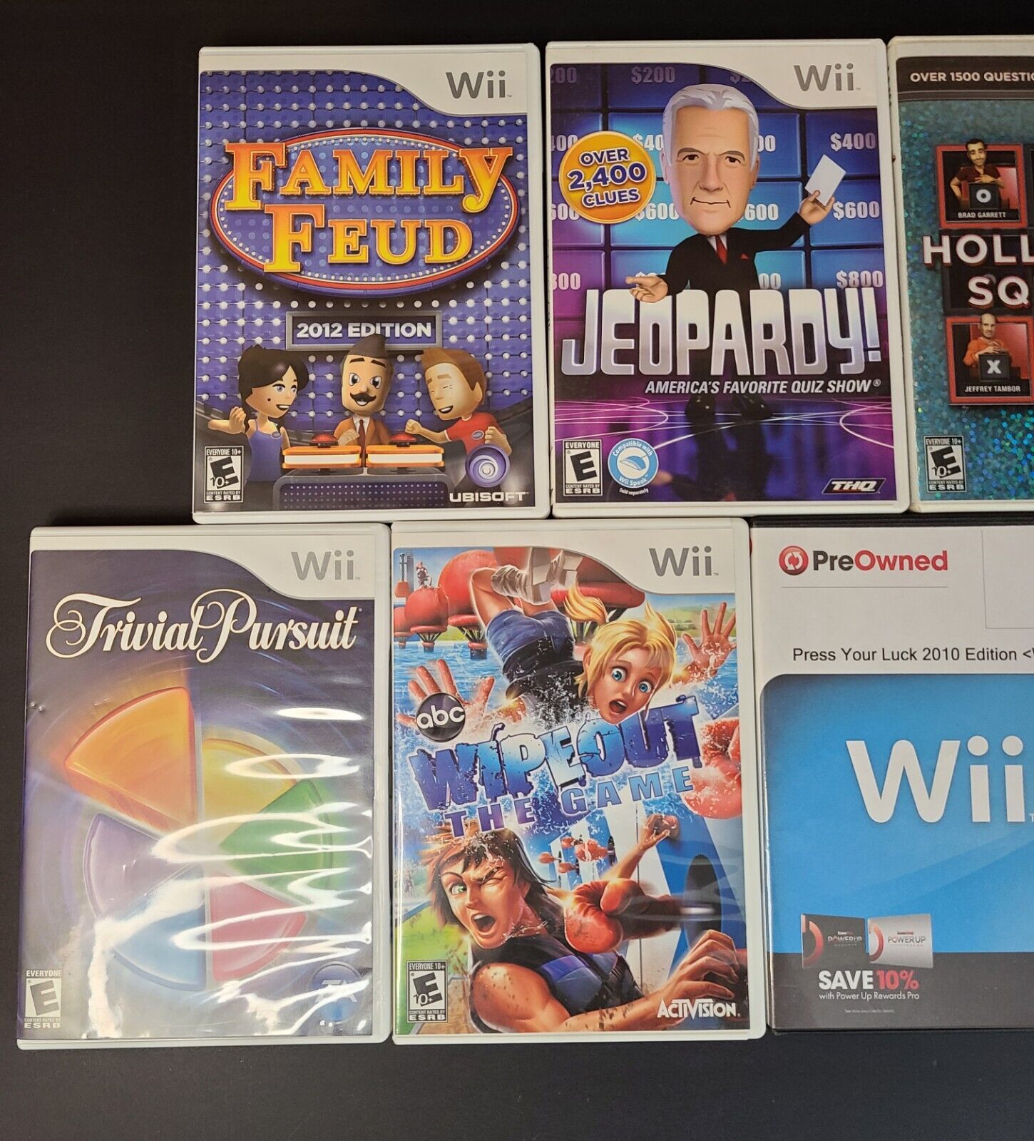 Wii Gameshow Lot Bundle Press Your Luck, Family Fued, Jeopardy Hollywood Squares