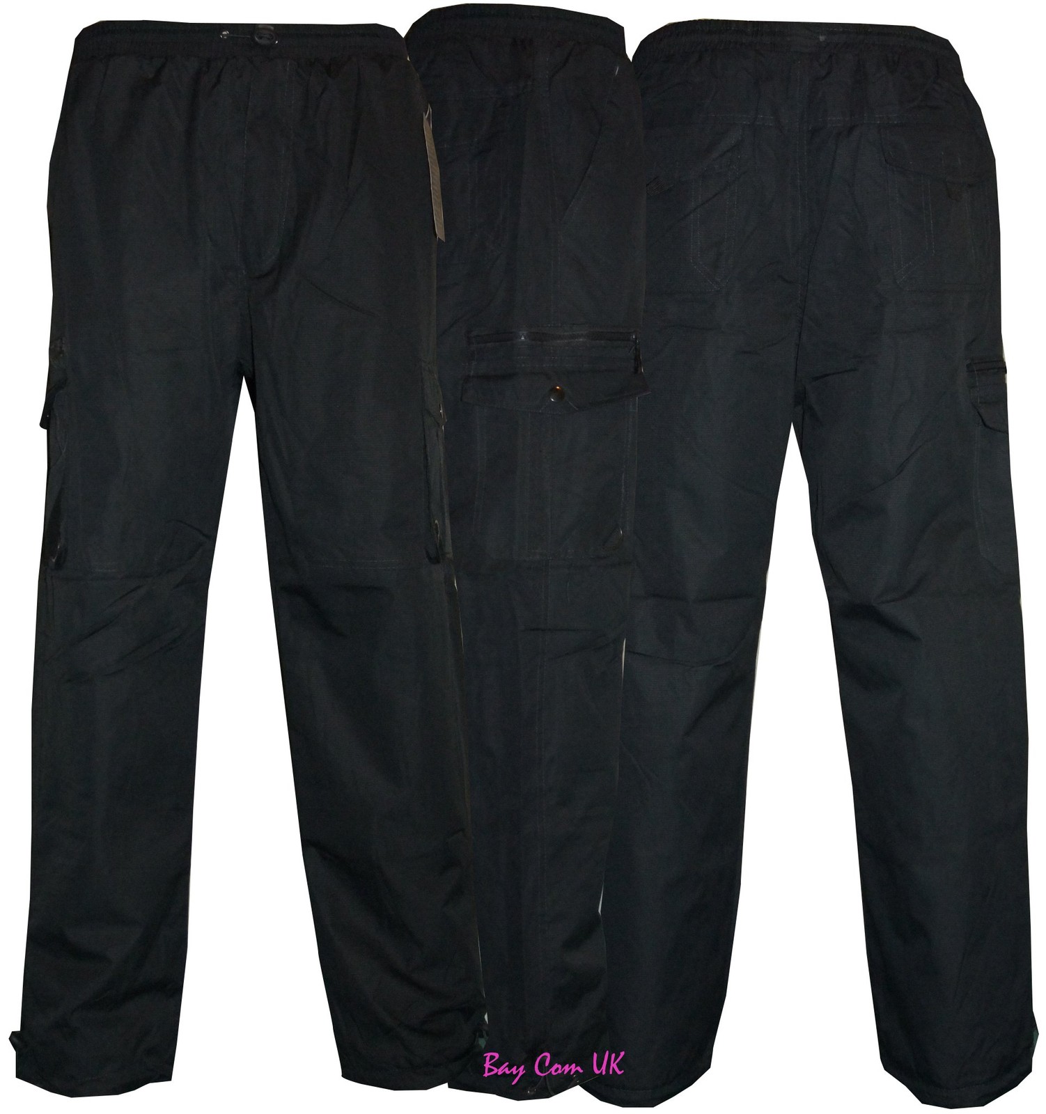 Mens Elasticated Fleece Lined Thermal CargoCombat Trousers Pants Fishing Hunting | eBay
