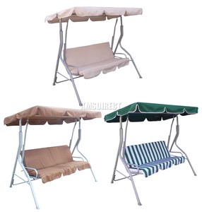 FoxHunter Garden Metal Swing Hammock 3 Seater Chair Bench 