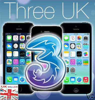 OFFICIAL FACTORY PERMANENT UNLOCKING THREE/HUTCHINSON UK APPLE IPHONE 6 6plus