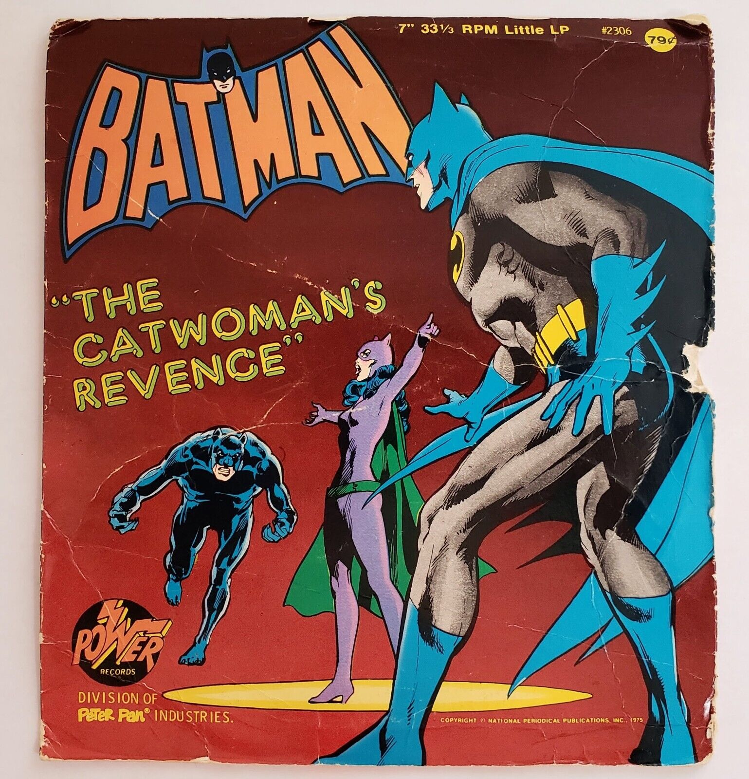 BATMAN - "THE CATWOMAN'S REVENGE" - 33 1/3 RPM LITTLE LP RECORD / Audio Book
