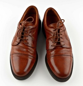 Details about JOHNSTON MURPHY PASSPORT Oxfords Brown Leather 9.5 N 9 1 ...