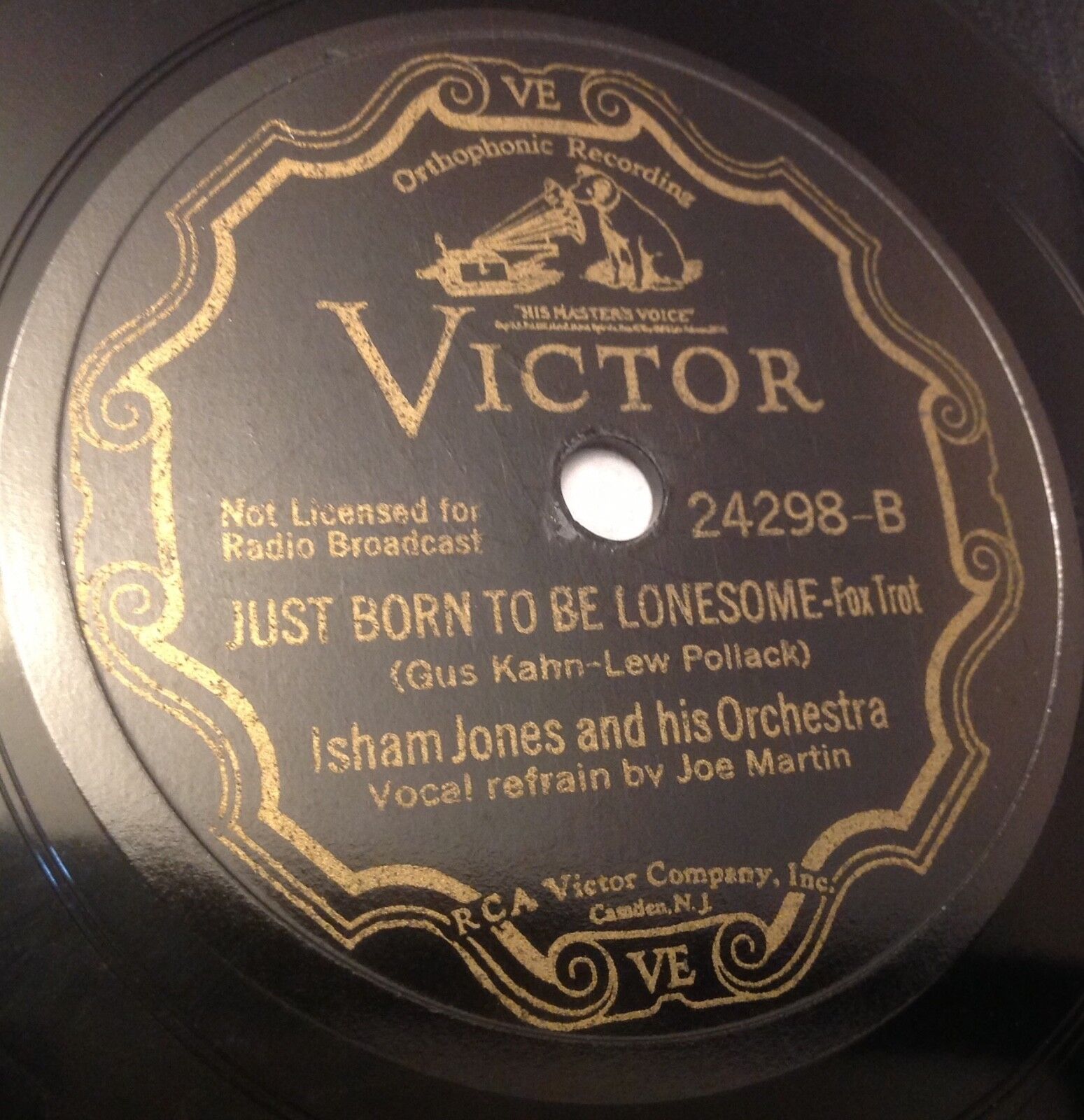 ISHAM JONES  Blue Prelude/Just Born To Be Lonesome  VICTOR 24298 - 78RPM 1934 